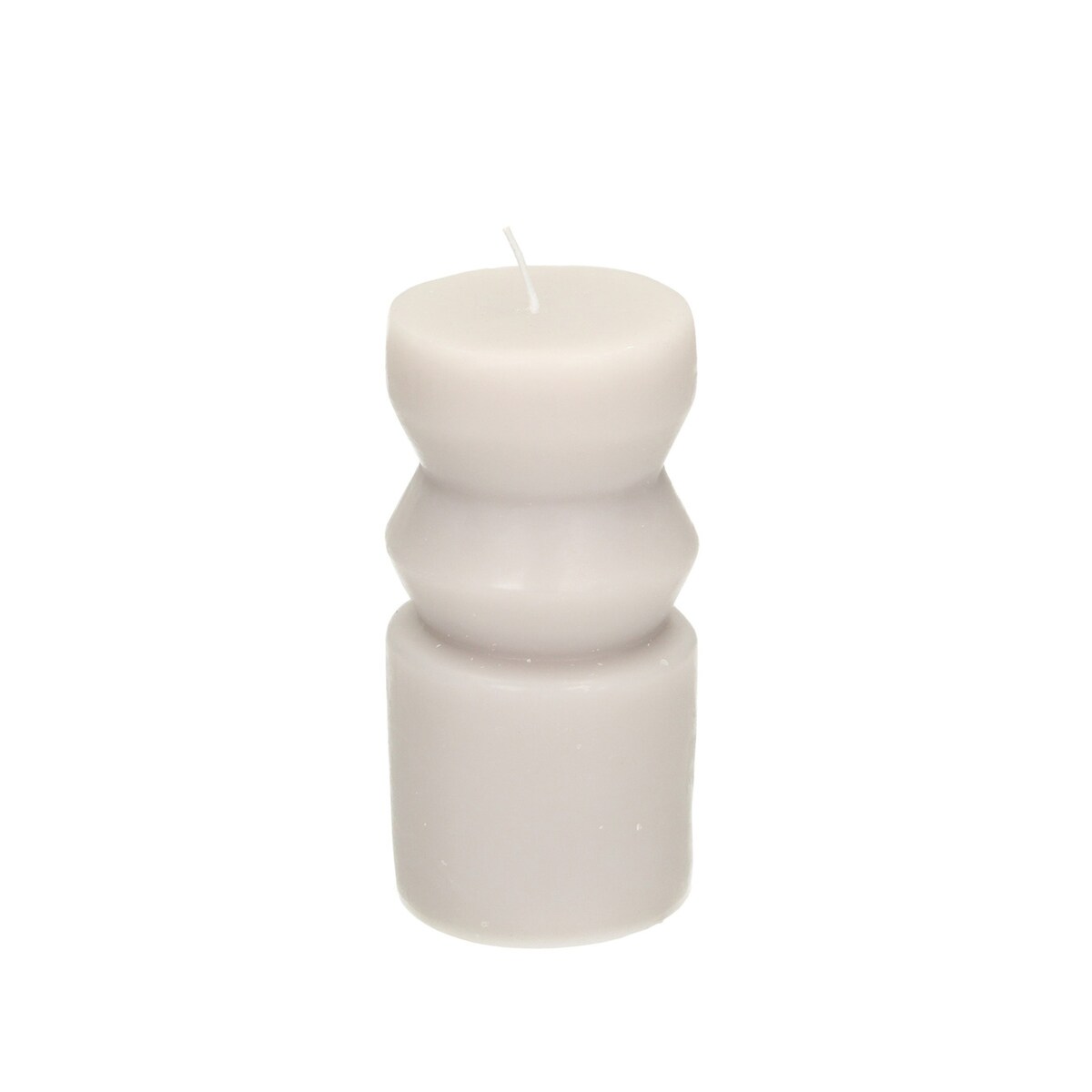 Świeca Cornelia 14cm light grey, 6,5 x 14 cm