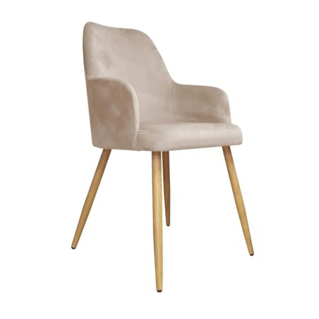 Krzesło WEZERA VELVET beżowe/dąb