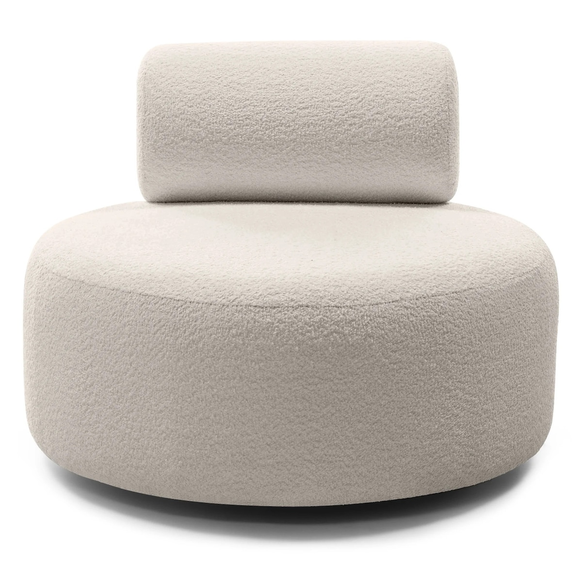 Fotel obrotowy bouclé jasnobeżowy Orvieto