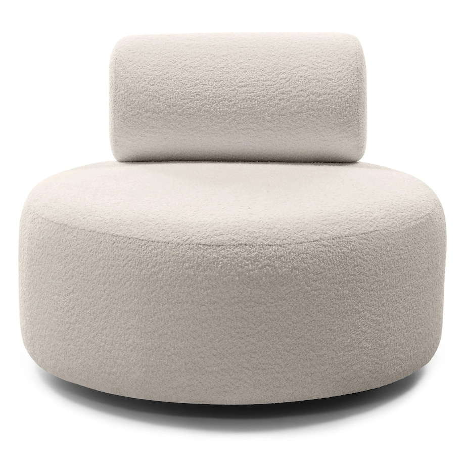 Fotel obrotowy bouclé jasnobeżowy Orvieto