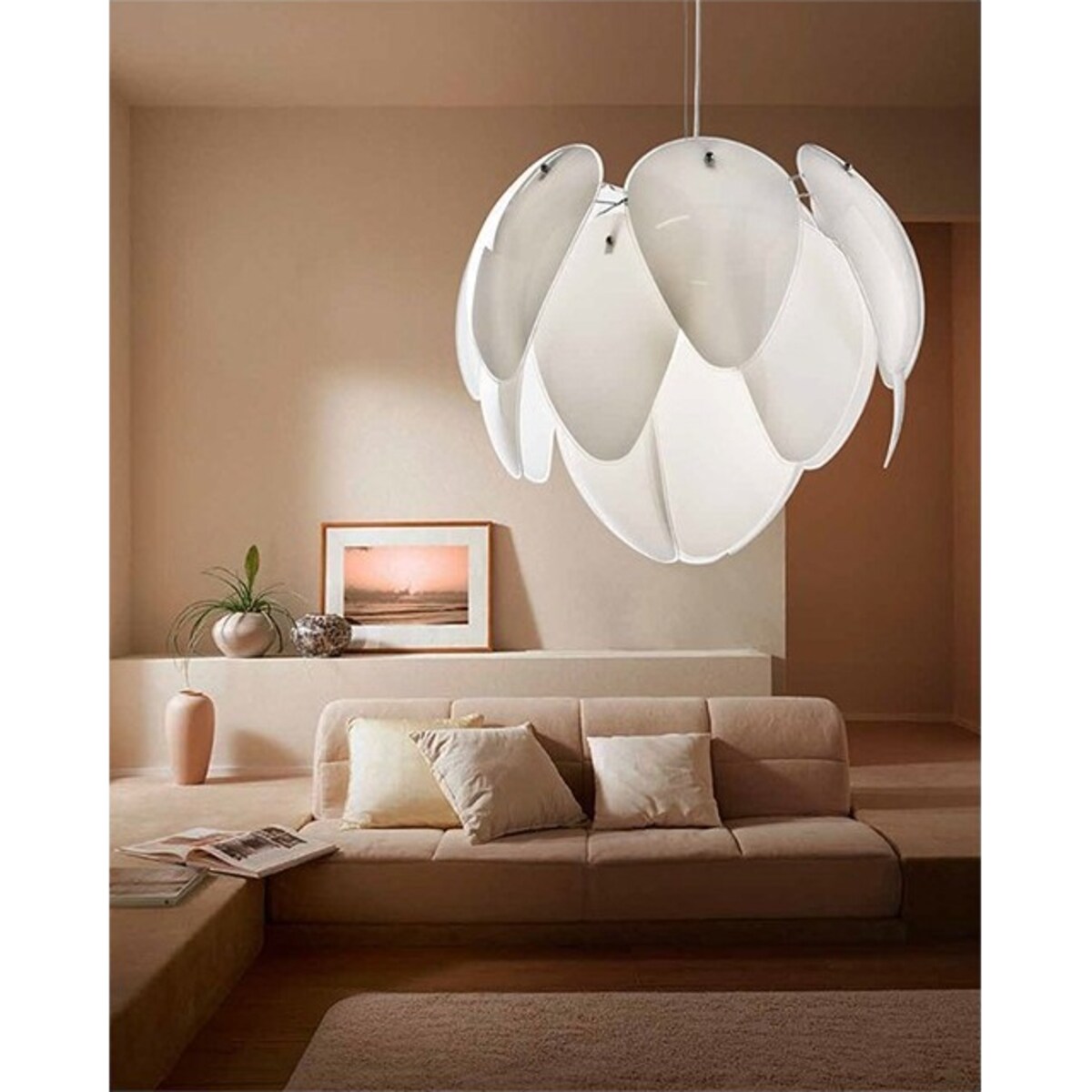 Nowoczesna lampa wisząca Antires szklane płatki do salonu