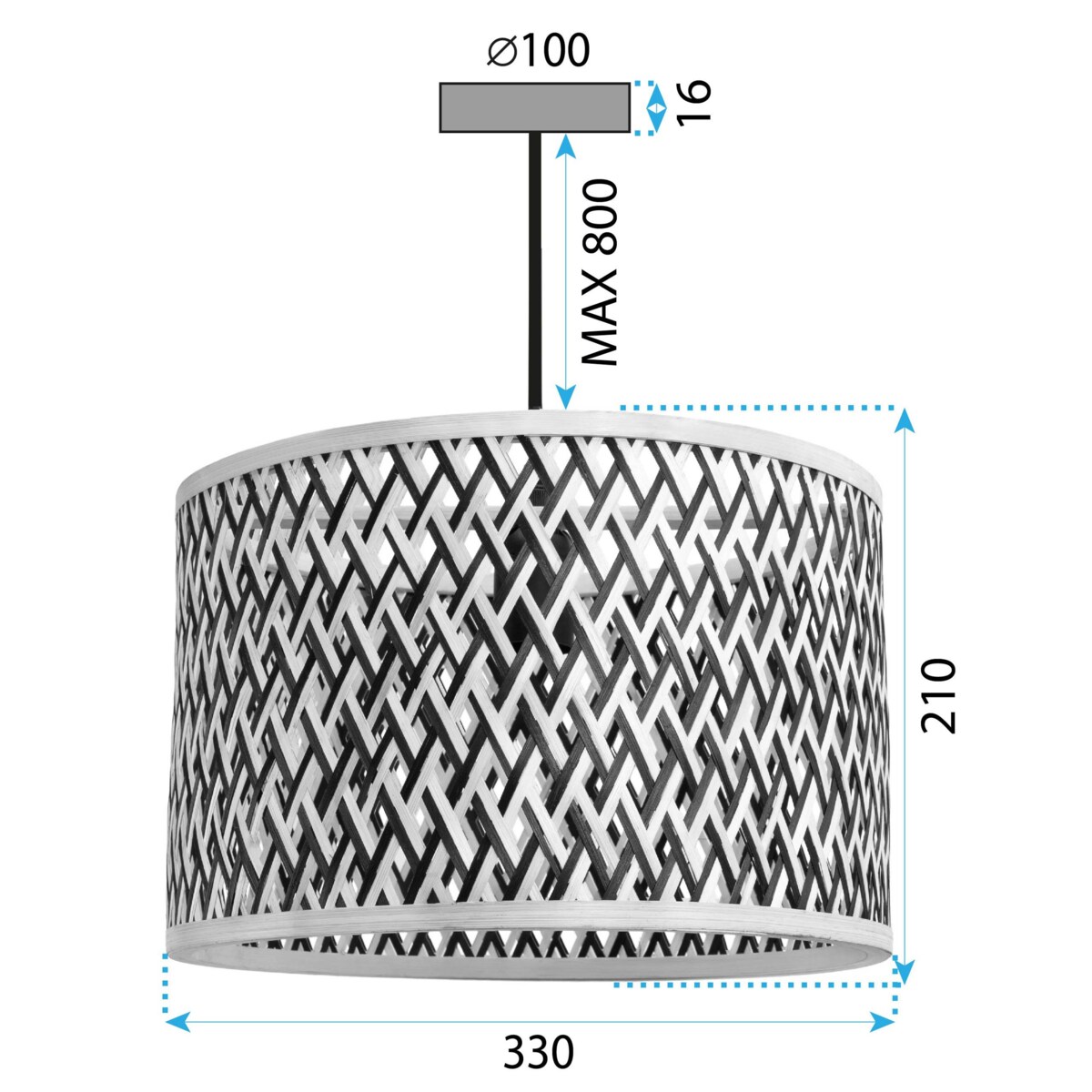 Lampa wisząca pleciona Boho Bamboo APP1543-1CP