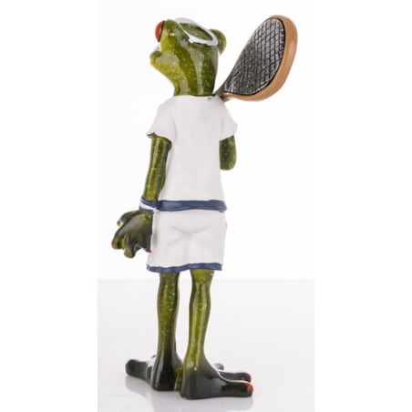 Figurka - żabka 17x7,5x8,5 cm FROGG-2 tenisistka w białym stroju