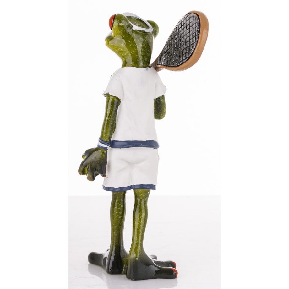 Figurka - żabka 17x7,5x8,5 cm FROGG-2 tenisistka w białym stroju