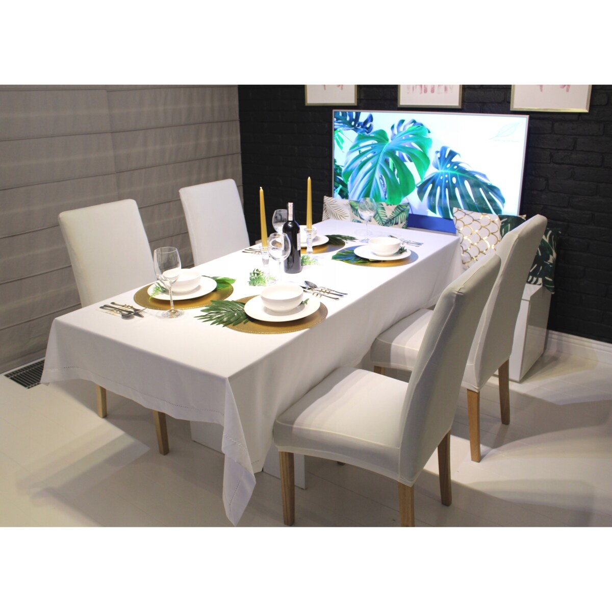 POKROWIEC NA KRZESŁO ECRU ELASTYCZNY [21CL]