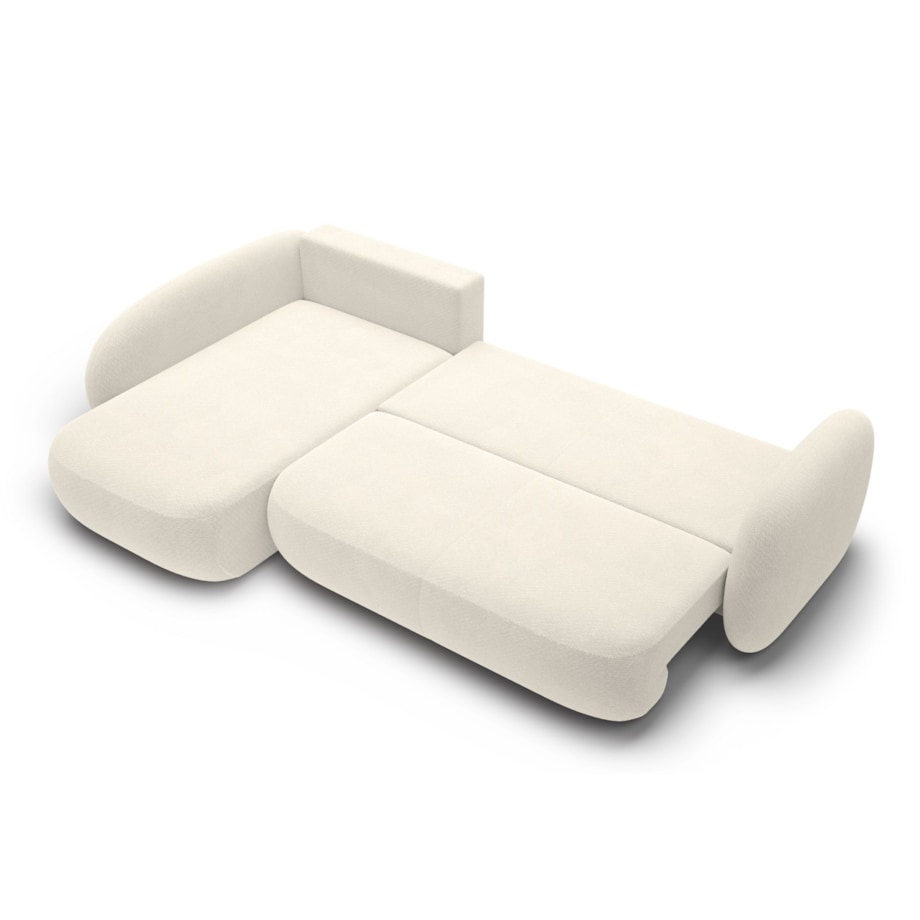 Nowoczesny Narożnik rozkładany OLIVIO II, lewy, śmietankowy