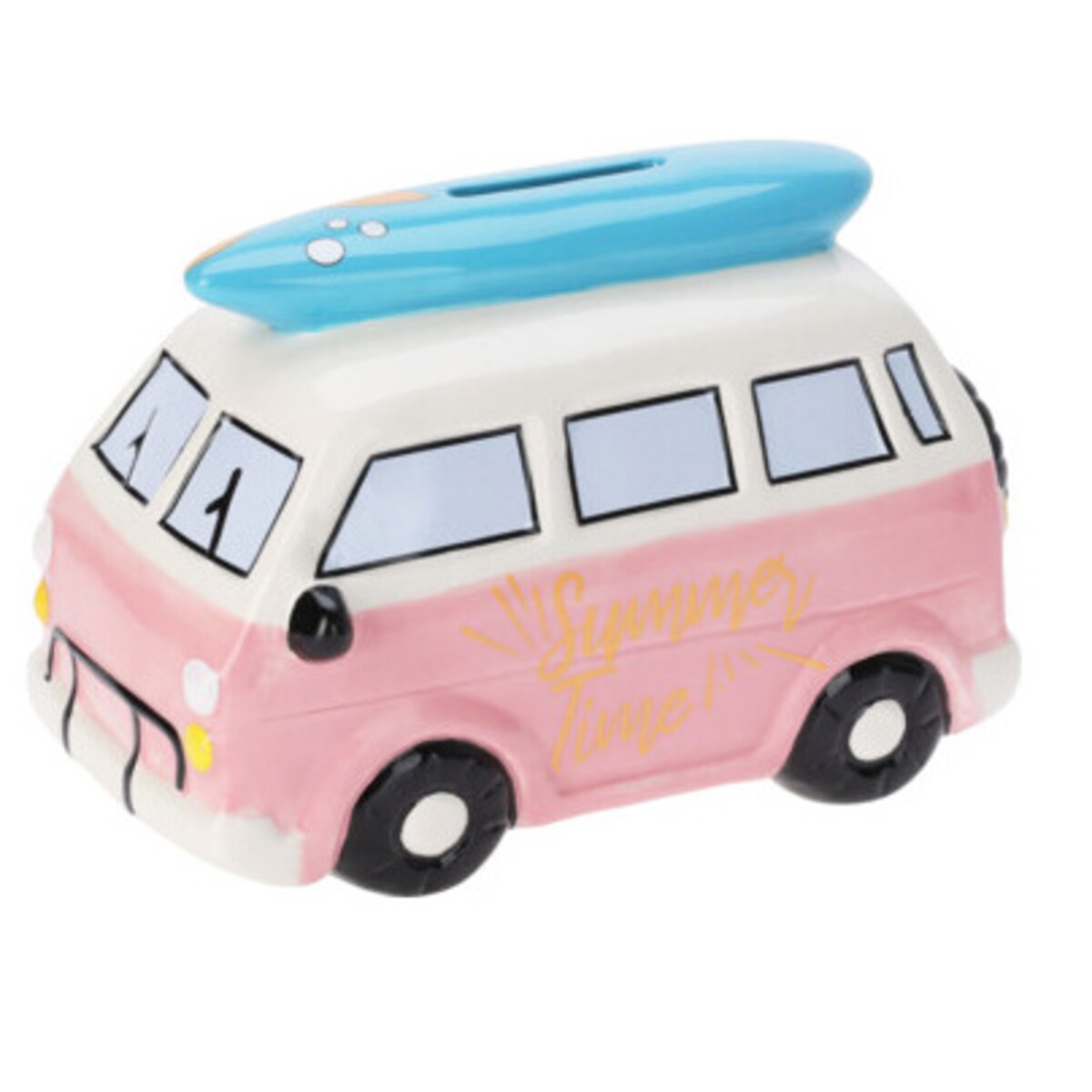 Kolorowa skarbonka ceramiczna z motywem podróży