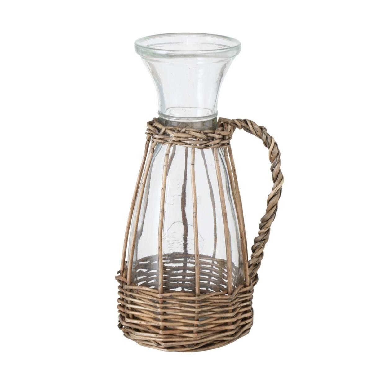 Szklana karafka Venuto, z wiklinowym uchwytem, 500 ml