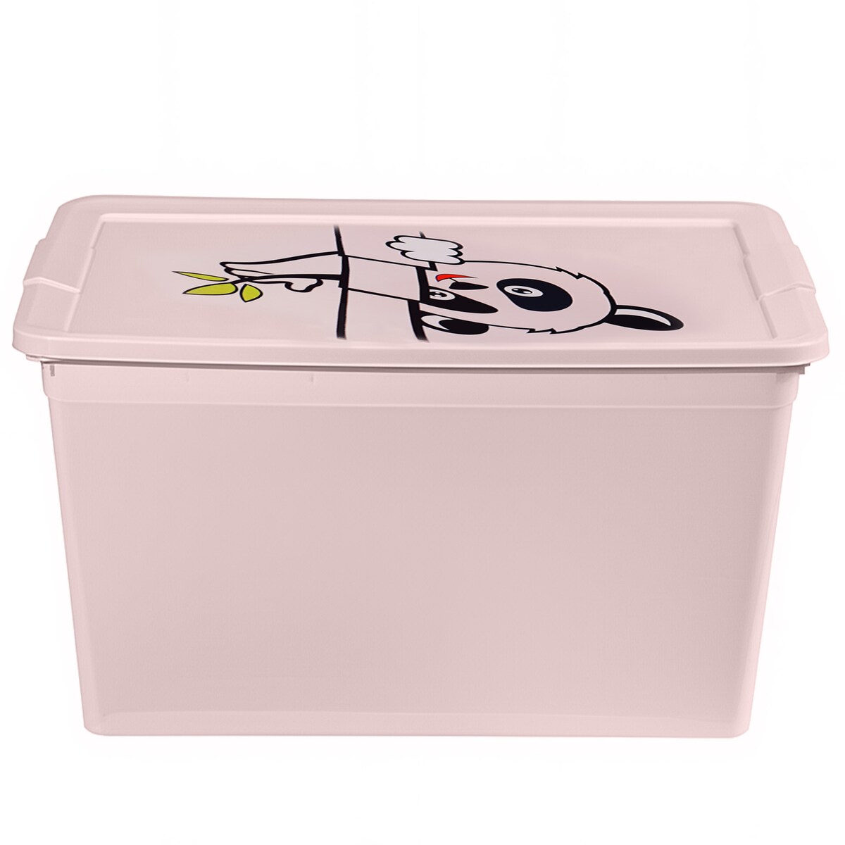 Pojemnik Plastikowy Na Zabawki Z Pokrywą 15 L Zamykany Do Pokoju Dzieci Panda Różowy