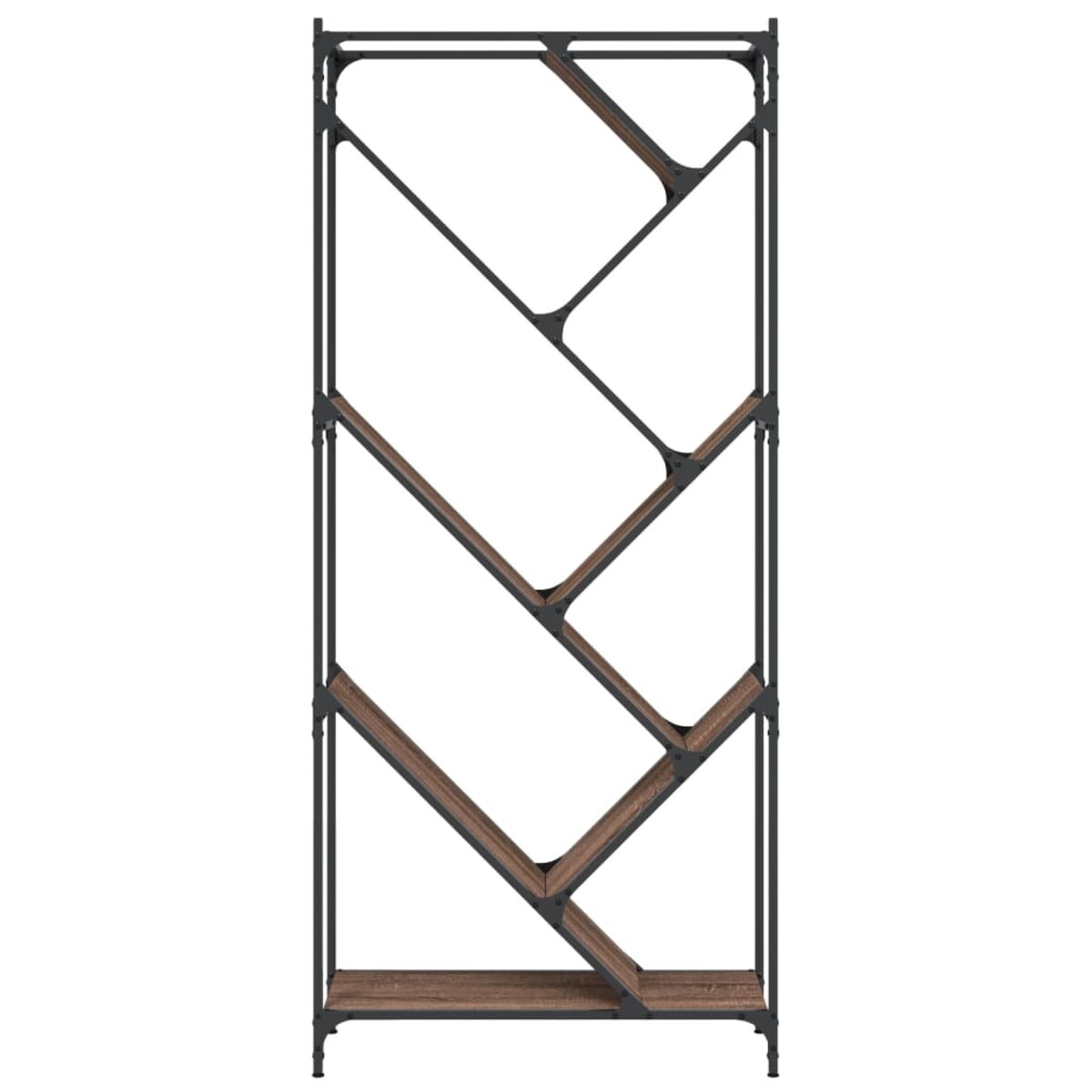 vidaXL Regał, brązowy dąb 79x30x180 cm materiał drewnopochodny i metal