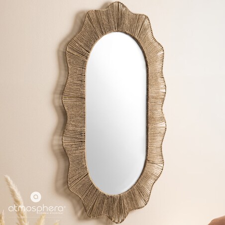 Lustro owalne słońce NOEMIE, 91,5 x 61 cm