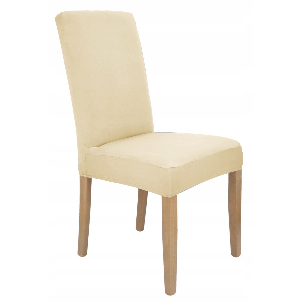 Pokrowiec Na Krzesło Zestaw 6 Szt Jasny Beż Elastyczny