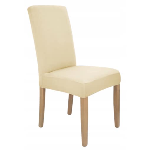 Pokrowiec Na Krzesło Zestaw 6 Szt Jasny Beż Elastyczny