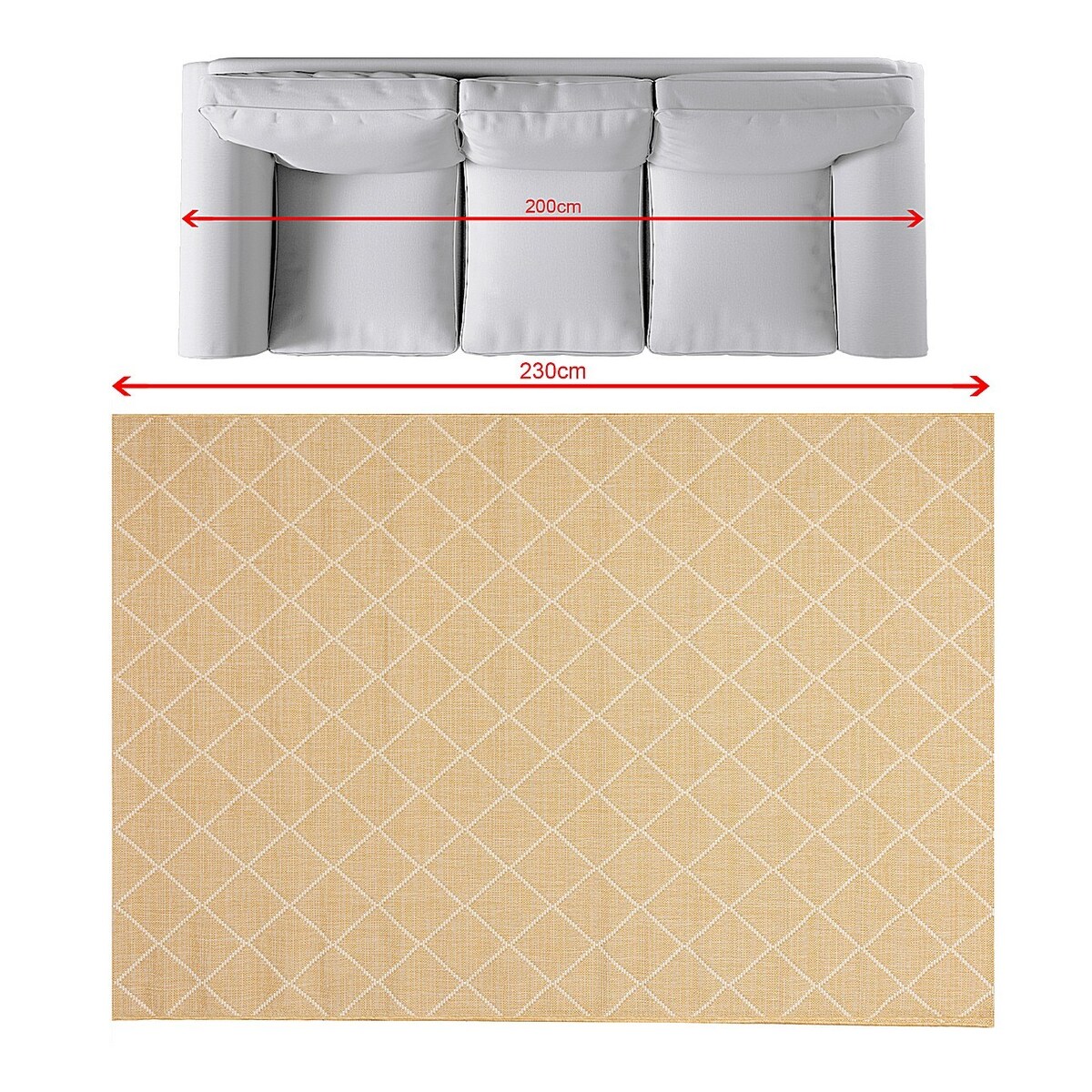 Dywan Lineo honey gold/snow white 160x230cm, 160 x 230 cm