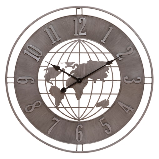 Zegar ścienny Kula ziemska, Ø 68 cm