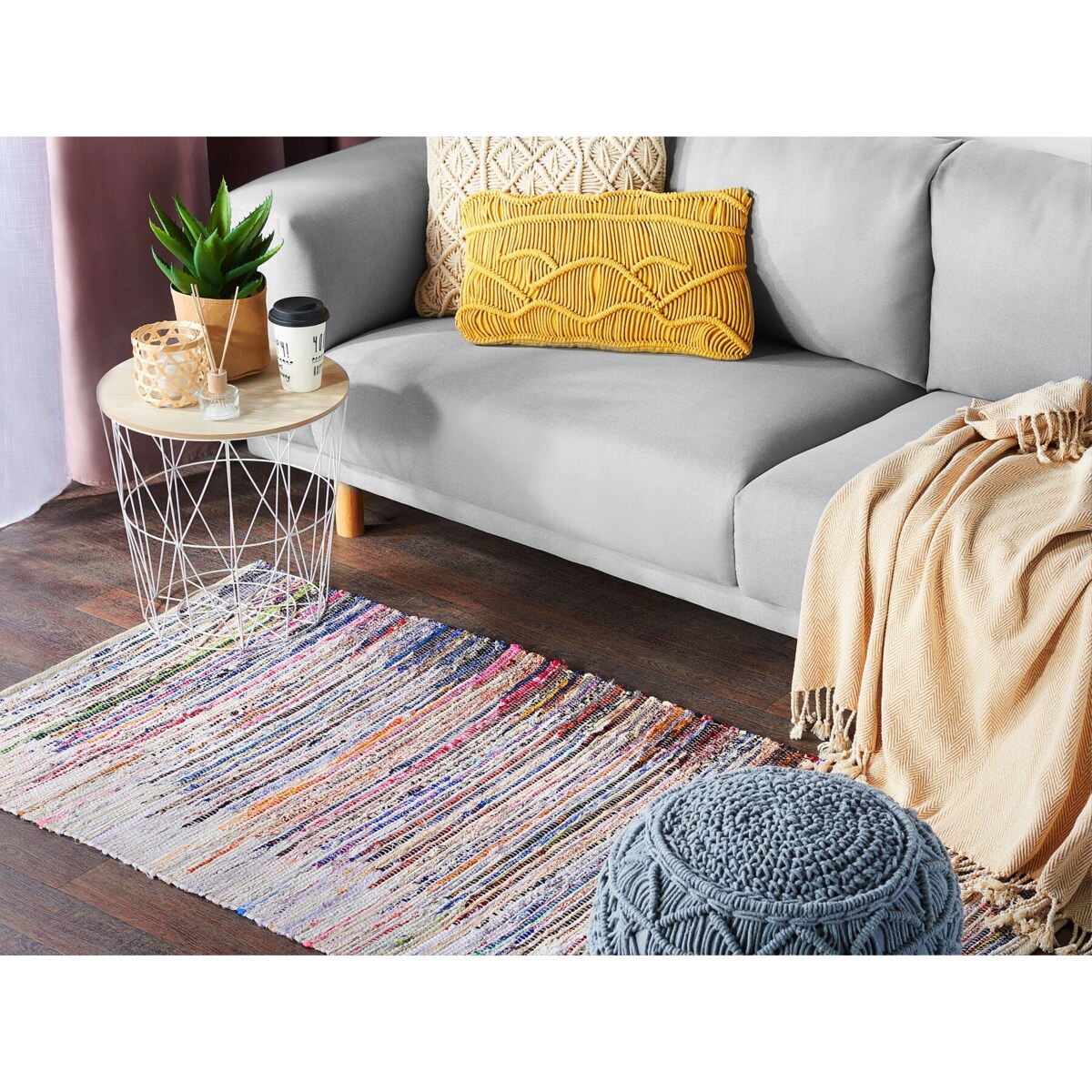 Dywan MERSIN Kolorowy 80 x 150 cm Bawełna