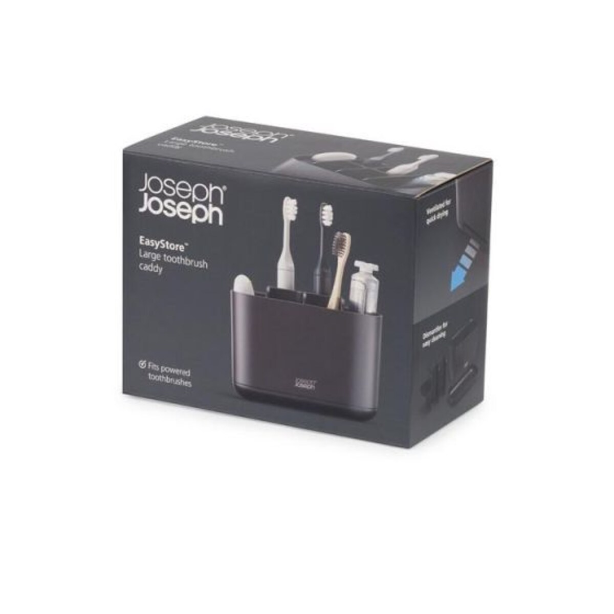 Pojemnik na szczoteczki L (czarny) EasyStore Joseph Joseph