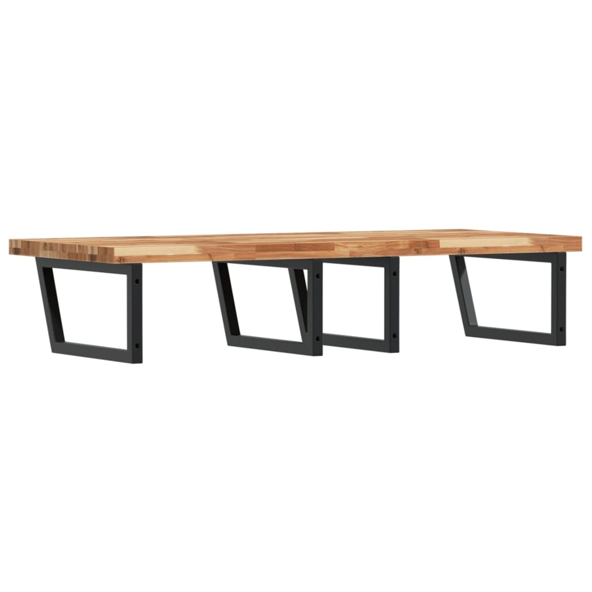 vidaXL Półka ścienna pod umywalkę, stal i lite drewno akacjowe