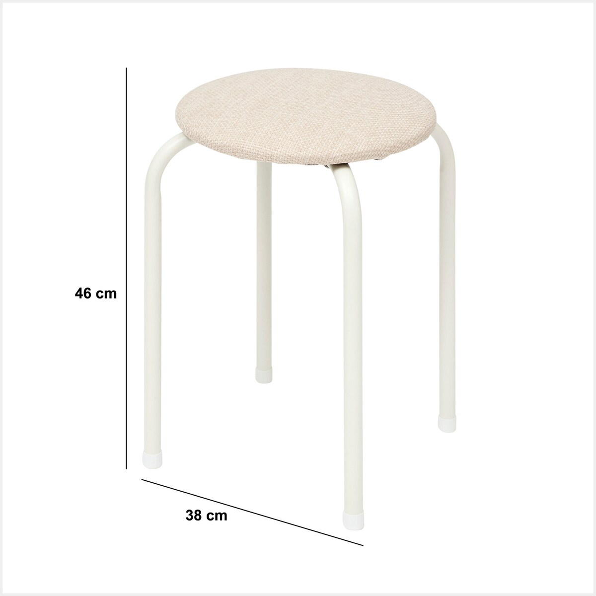 Taboret z miękkim siedziskiem, 46 cm