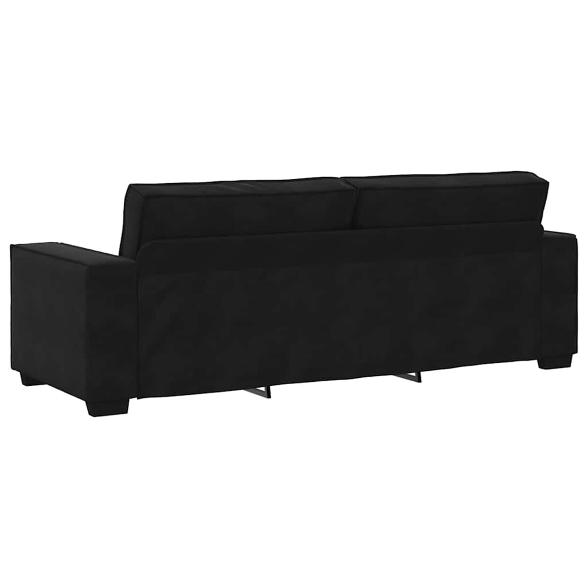 vidaXL Sofa 3-osobowa, czarny, 180 cm, tapicerowana aksamitem