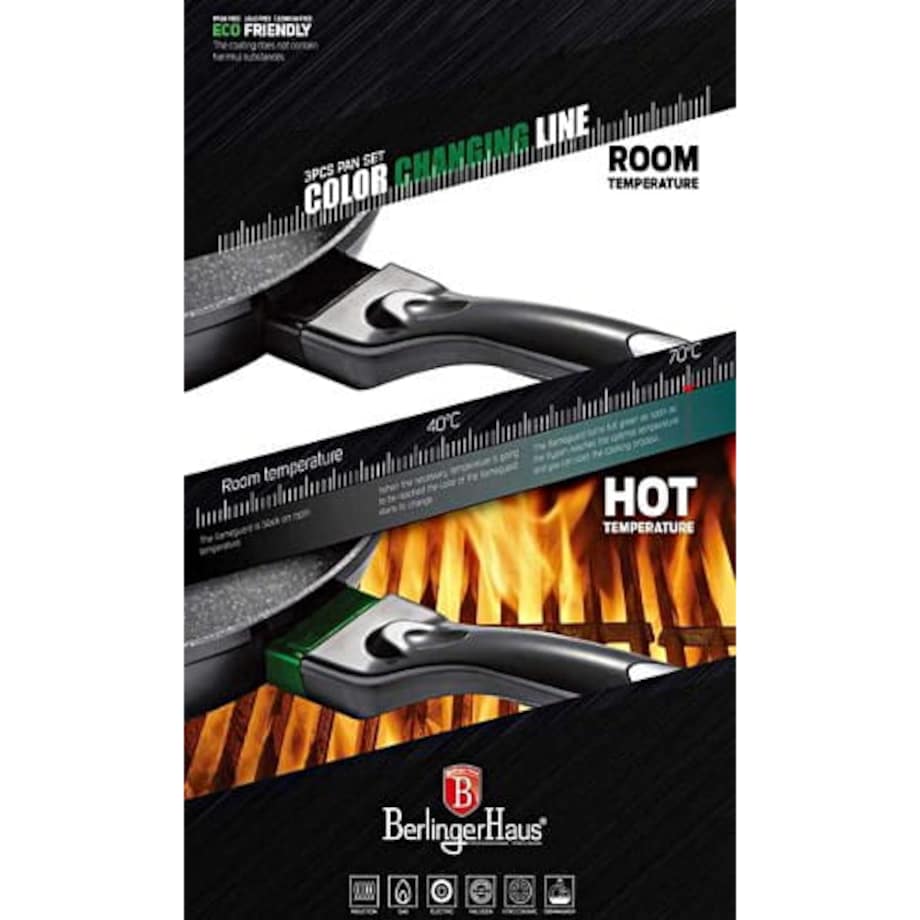 Zestaw 15 elementów garnki, patelnie i akcesoria Berlinger Haus BH-1474 Thermoguard