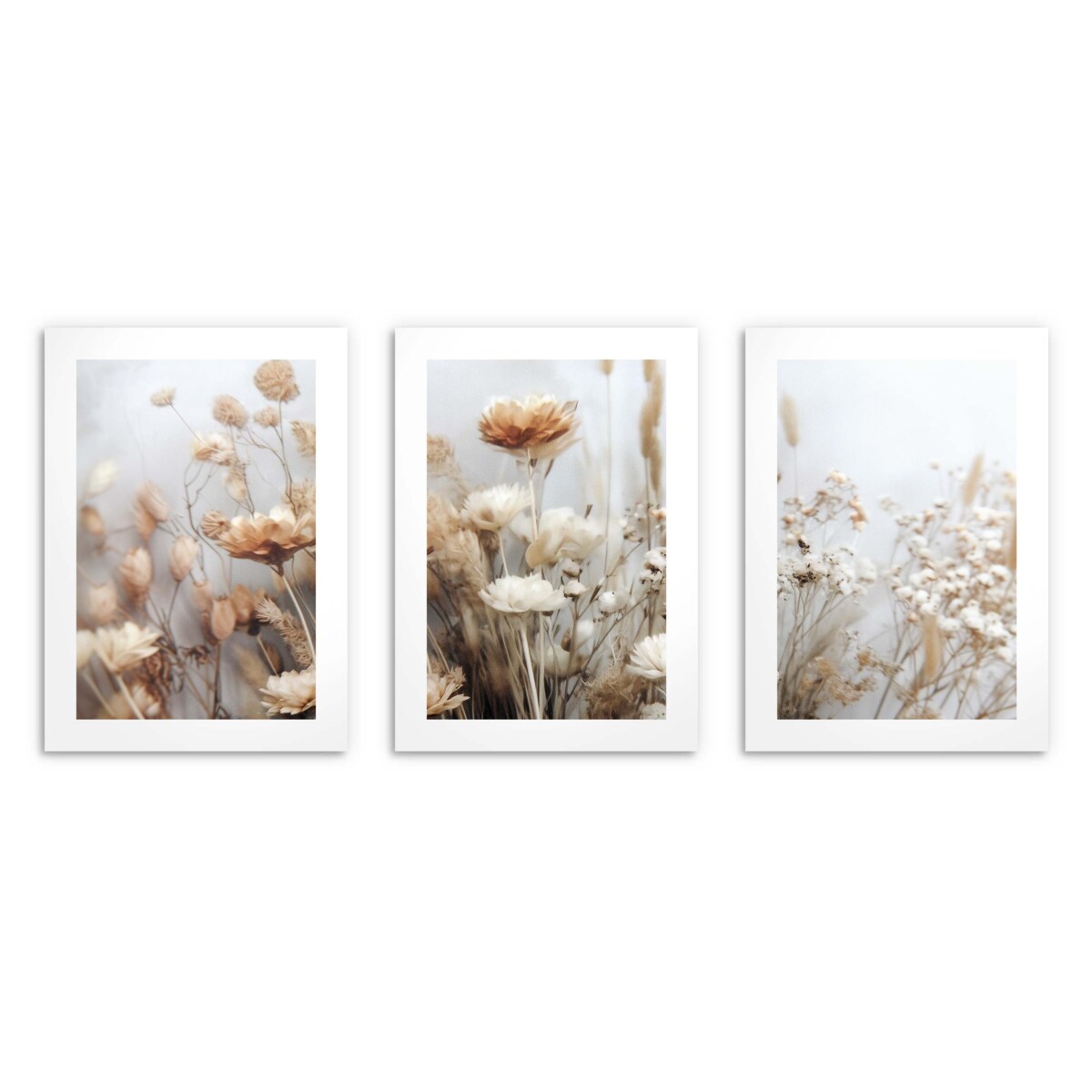 Plakaty Obrazy na ścianę Ozdoba Boho Beżowe Kwiaty do salonu sypialni