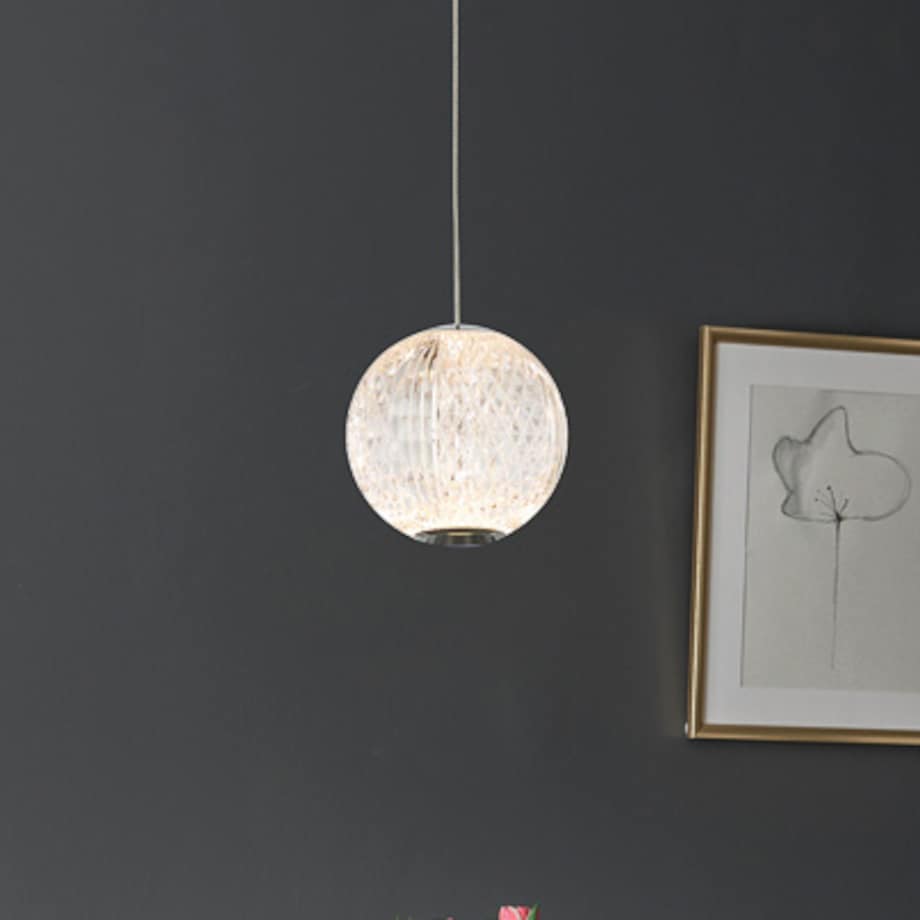 Glamour LAMPA wisząca ROSARIO PND-12220121-1A-CR Italux szklana OPRAWA crystal ZWIS LED 4,2W 3000K kula ball przezroczysta