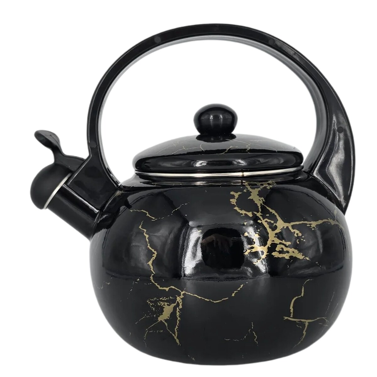 Czajnik Czarny Emaliowany Retro 2.2L Z Gwizdkiem Na Indukcję Gaz