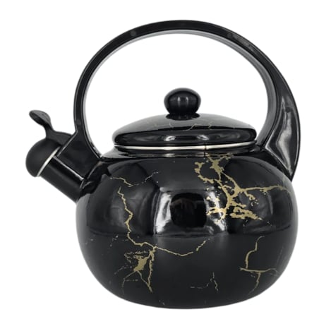 Czajnik Czarny Emaliowany Retro 2.2L Z Gwizdkiem Na Indukcję Gaz