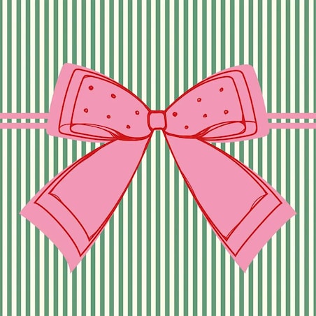 Serwetki świąteczne - Kokardka - zielone paski (2szt.)