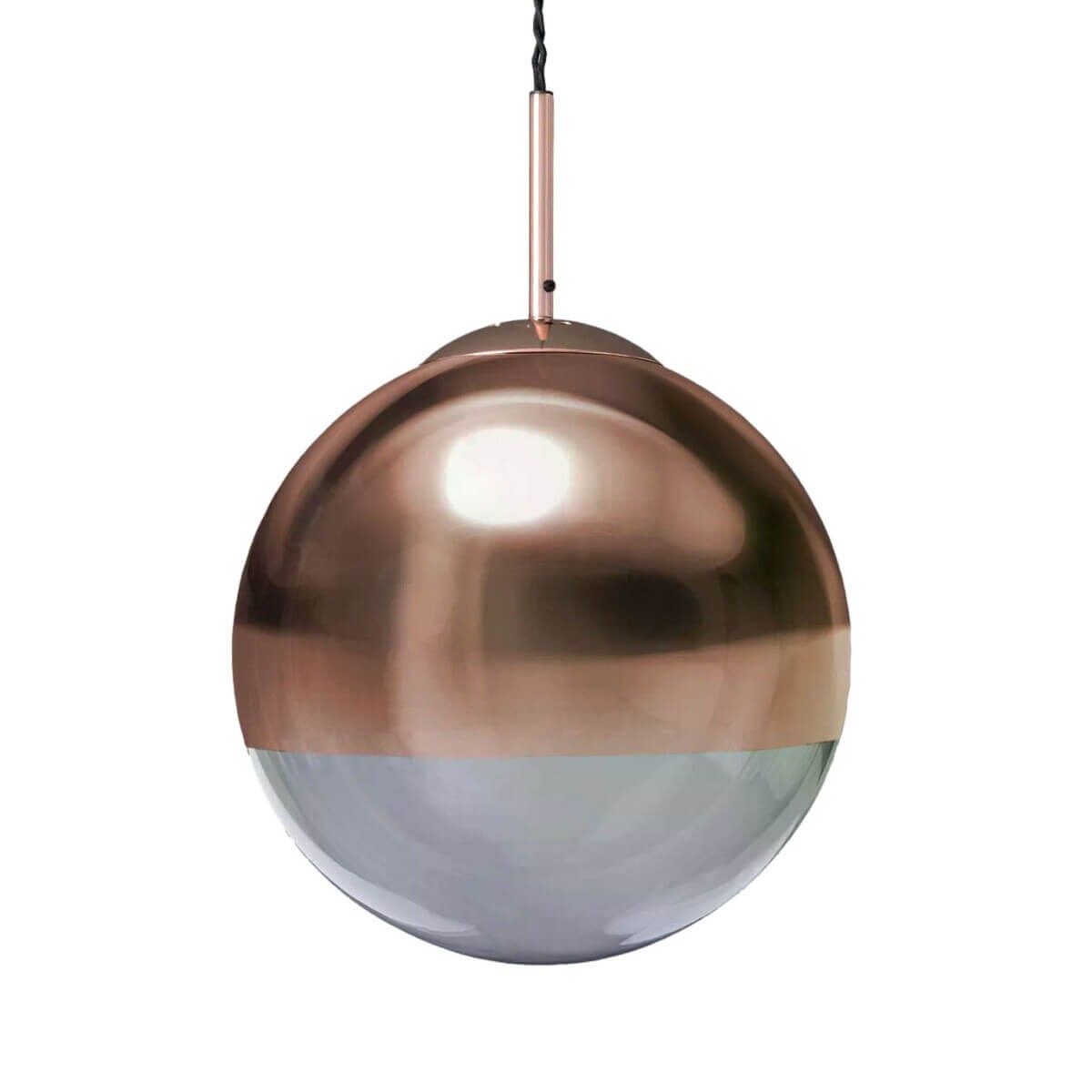 Szklana lampa wisząca Arteo ABR-LWA-E27 Abruzzo mosiądz przezroczysty