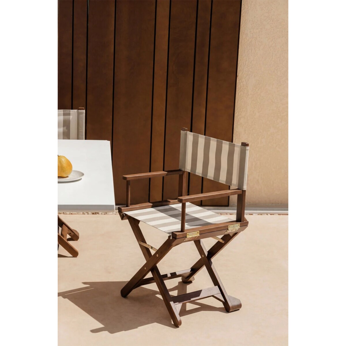 Krzesło reżyserskie składane, akacja, Reggia, kremowe-kawa z mlekiem