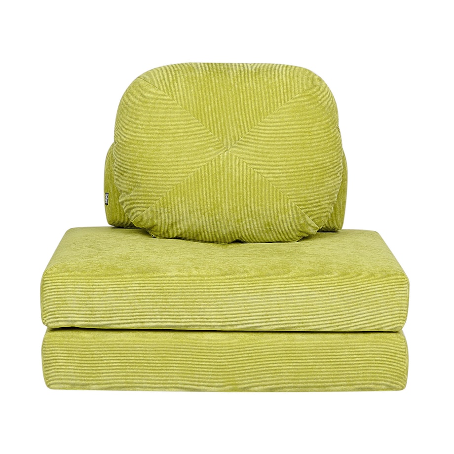 Sofa rozkładana jednoosobowa sztruksowa jasnozielona OLDEN