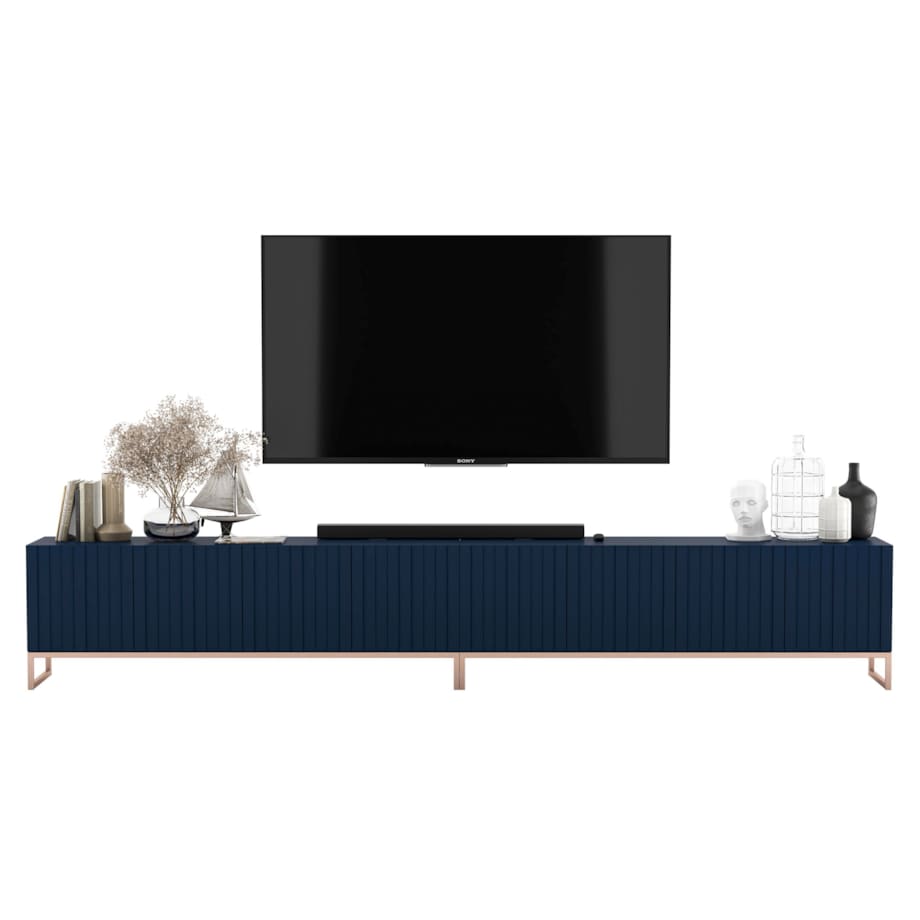 Szafka RTV Glamour pod Telewizor Komoda RTV Glamour Granatowy Mat 300 cm