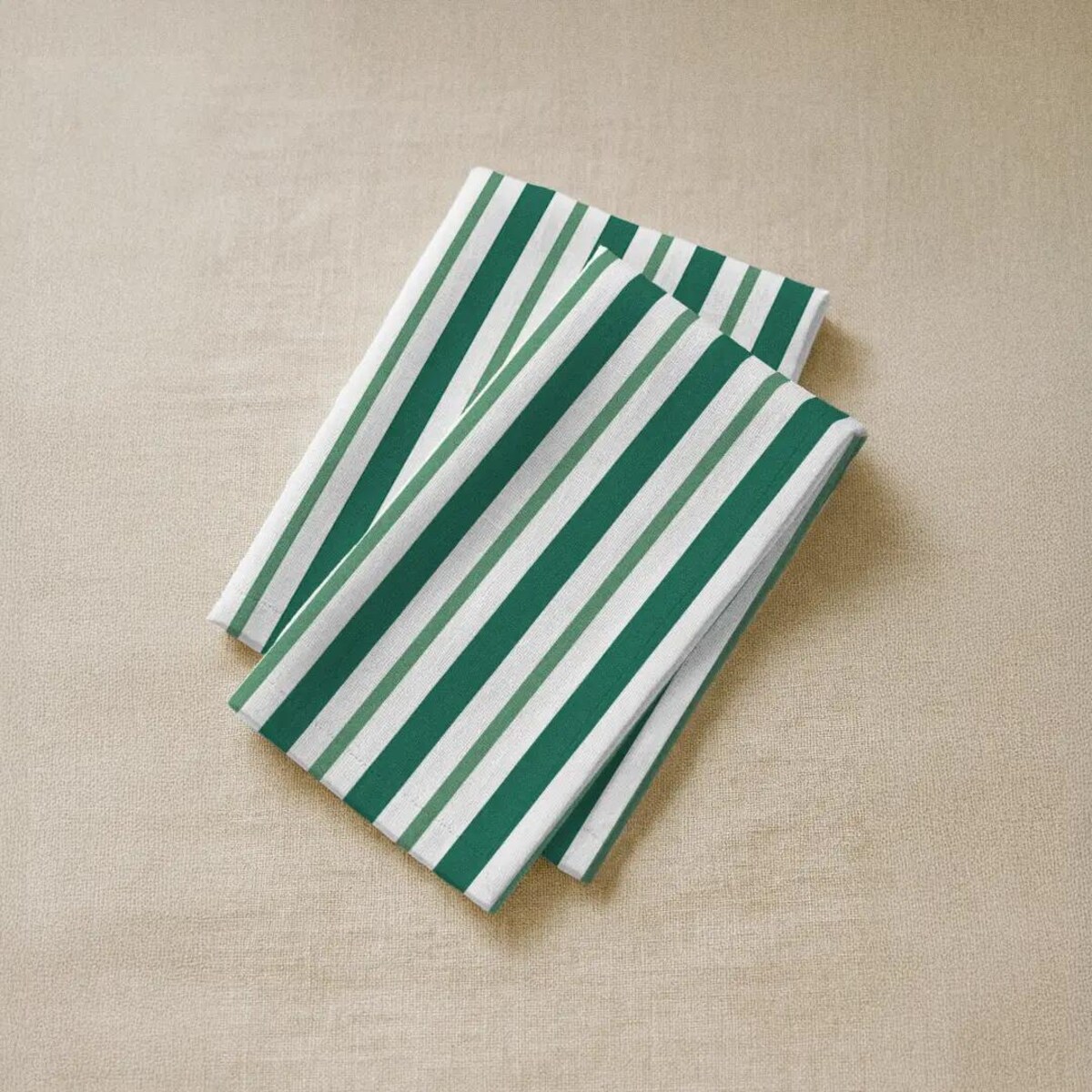 Serwetki świąteczne - klasyczne zielone świąteczne paski (2szt.)
