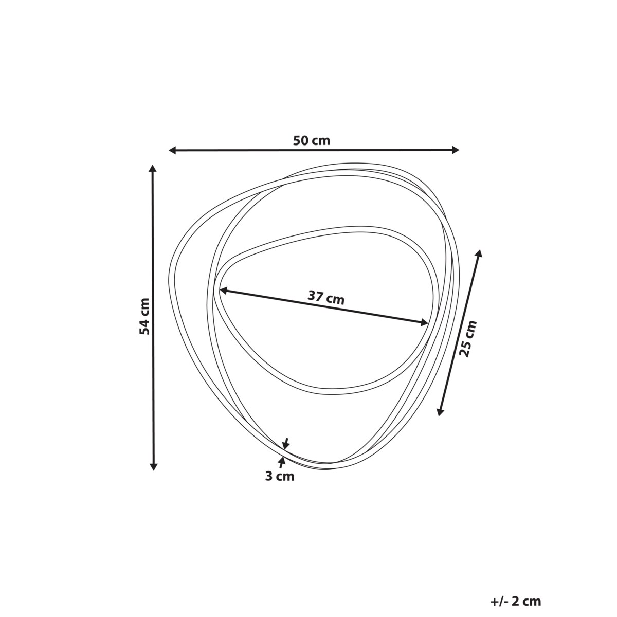 Lustro ścienne COURCY 50 cm 54 cm Metal Złoty