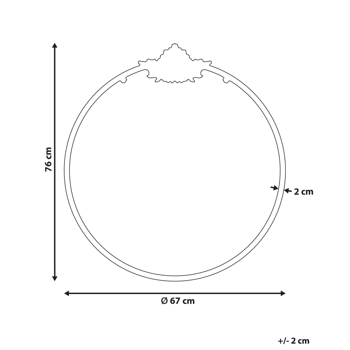 Okrągłe lustro ścienne metalowe 67 cm czarne SOMMANT