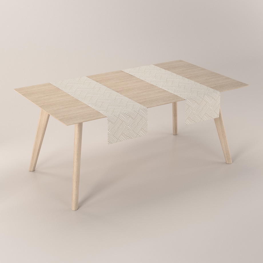 Bieżnik prostokątny 40x130 beżowo-kremowe geometryczne wzory