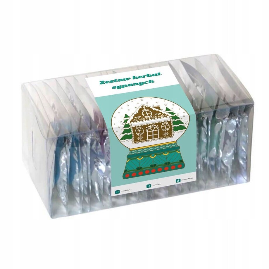 ŚWIĄTECZNY ZESTAW PREZENTOWY Z HERBATAMI 20 RÓŻNYCH SMAKÓW PREZENT UPOMINEK POD CHOINKĘ NA ŚWIĘTA GWIAZDKĘ MIKOŁAJA BOŻE NARODZENIE DLA KOBIETY FACETA MĘŻCZYZNY