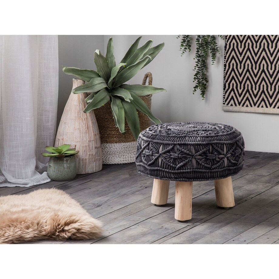 Stołek grafitowy MUNDRA