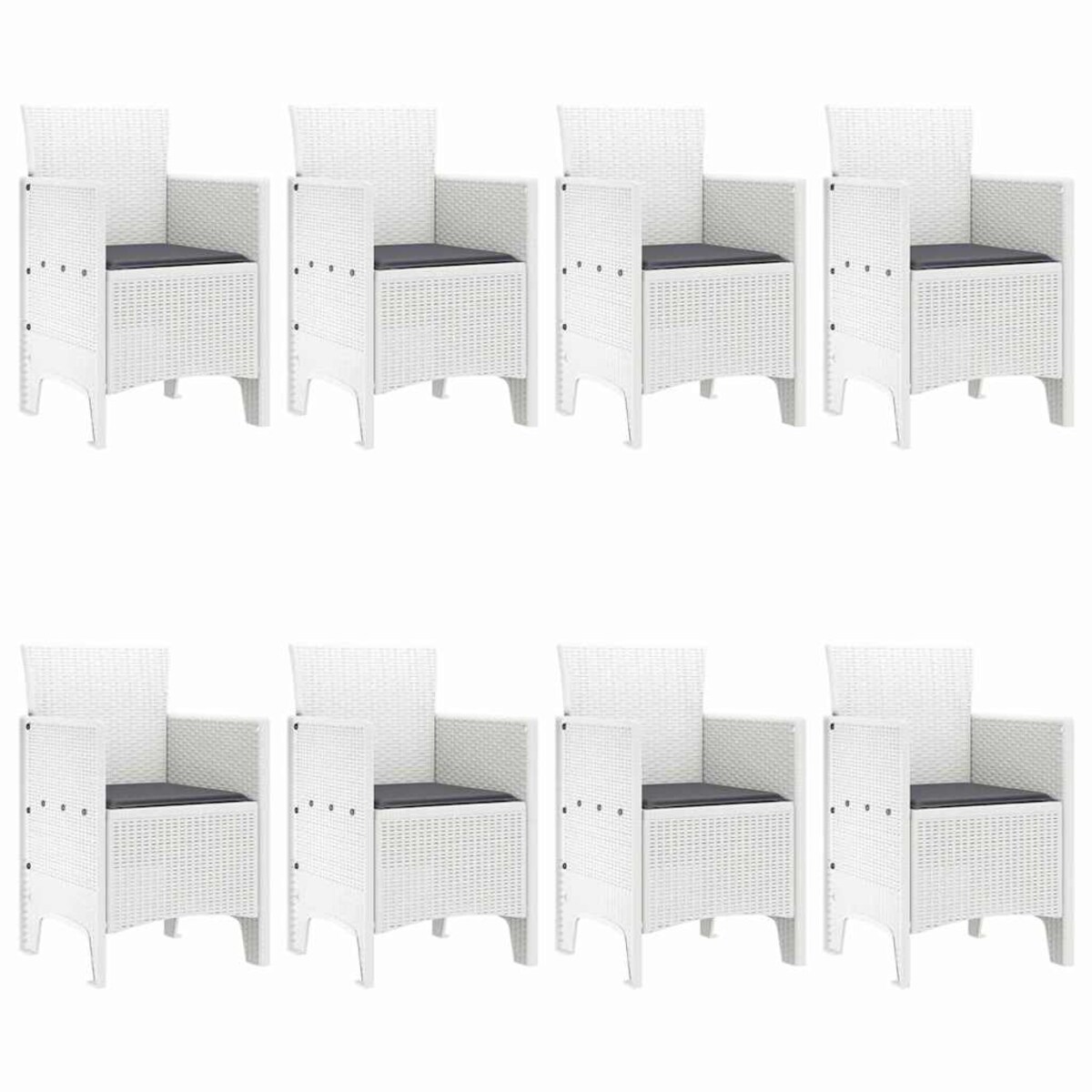 vidaXL Zestaw do jadalni w ogrodzie 9 pcs Biały Rattan Polt