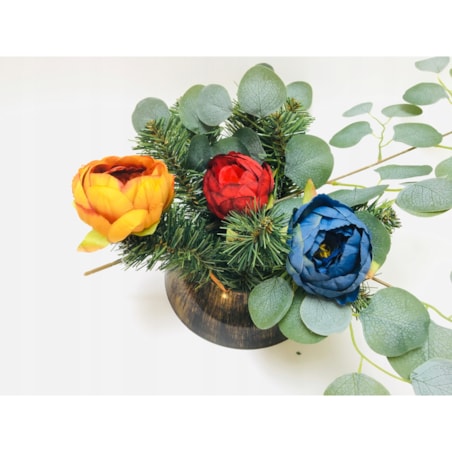 KWIATY sztuczne piwonia czerwona główka wyrobowa do stroika kompozycji