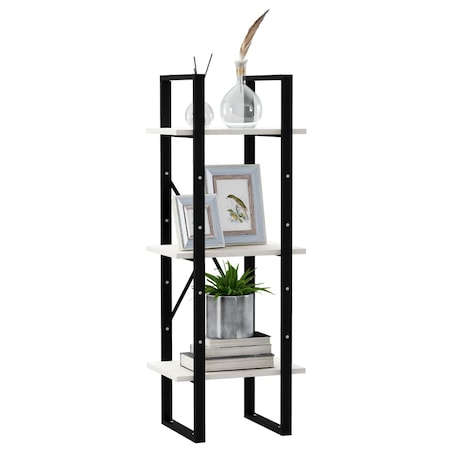 vidaXL Regał na książki, 3 półki, biały, 40x30x105 cm, drewno sosnowe