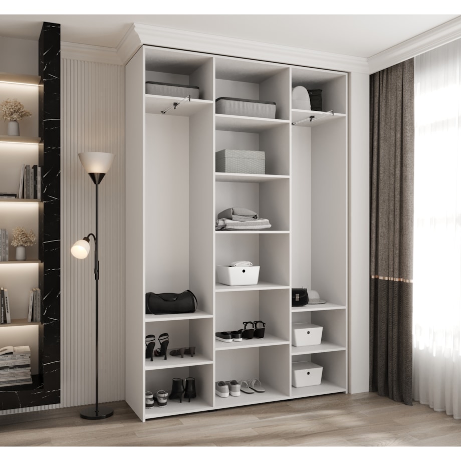 Szafa trzydrzwiowa Como 4 160 gł.40 biały+czarny