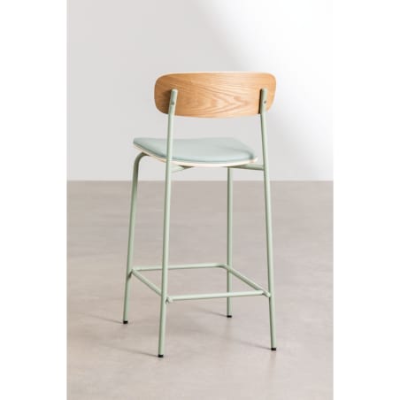 Krzesło barowe metal, ekoskóra Wipler 66,5 cm miętowe