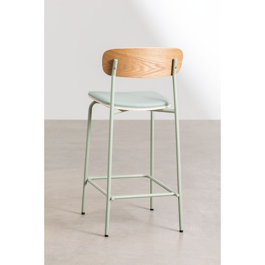 Krzesło barowe metal, ekoskóra Wipler 66,5 cm miętowe