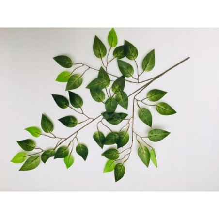GAŁĄZKA FIKUS stroiki bukiety dodatek LIŚĆ GUMOWANE DROBNE listki zielone