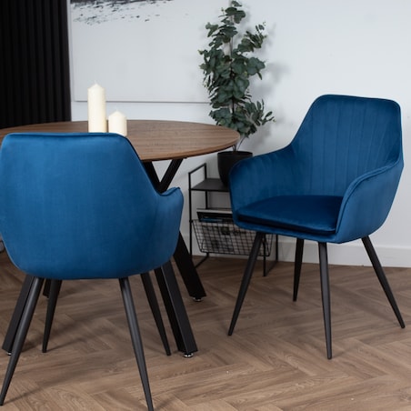 Krzesło tapicerowane welurowe granatowe do salonu jadalni