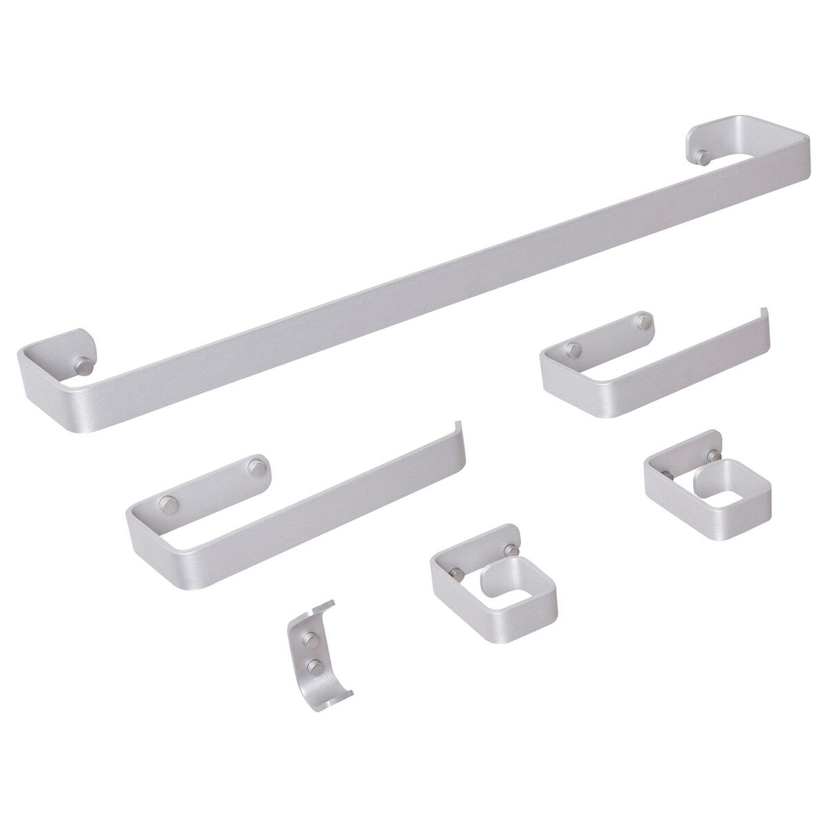 Zestaw akcesoriów toaletowych 6 elementów ZORRITOS Z uchwytami i haczykami na ręczniki Metal Srebrny