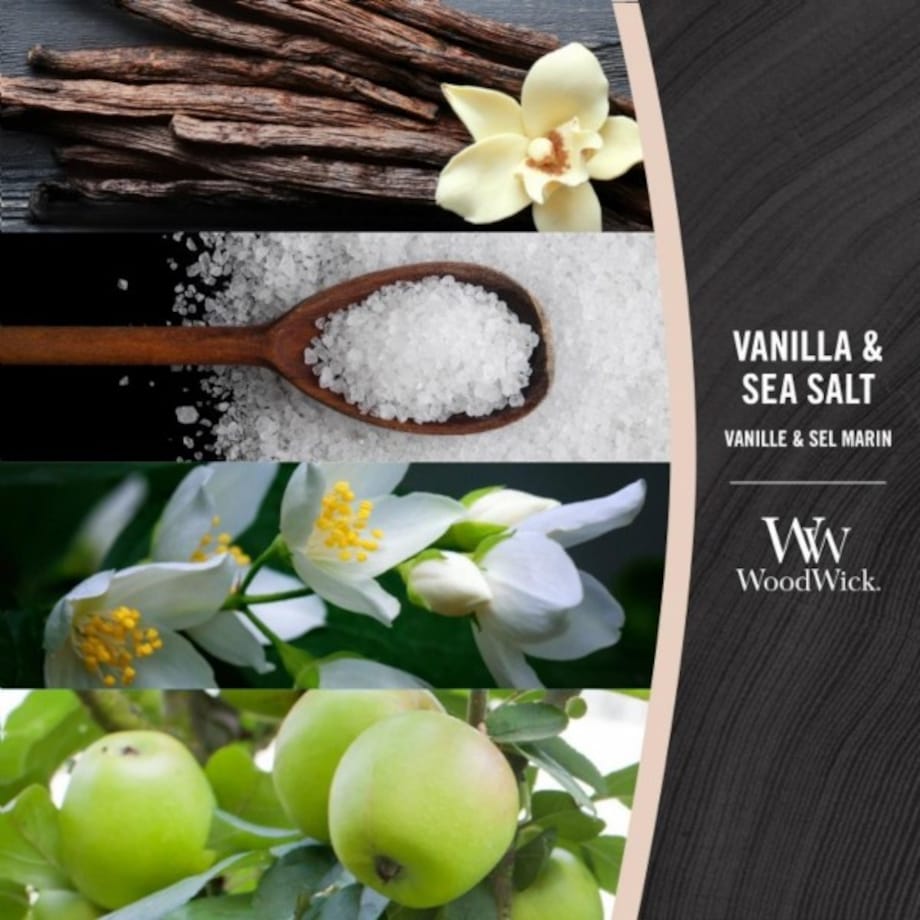 WoodWick świeca Elipsa VANILLA & SEA SALT